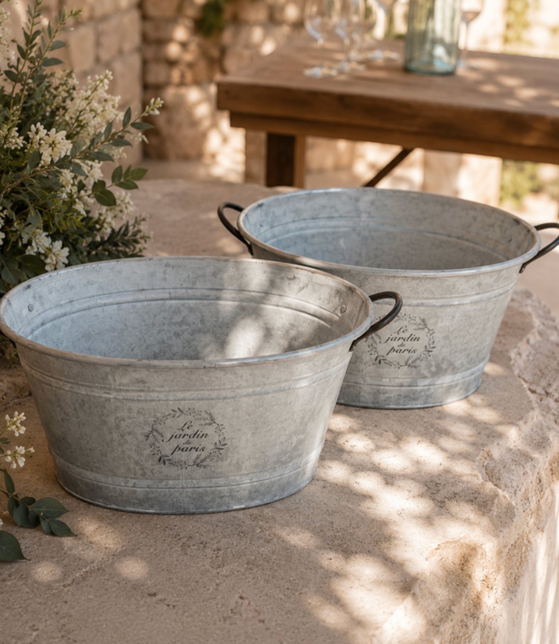 Bassine à boissons effet étain vintage — Location