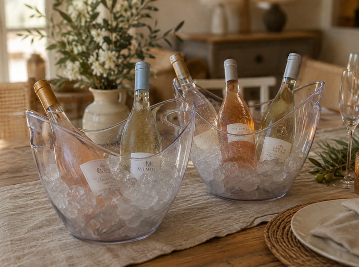 Seau à bouteilles transparent PVC — Location