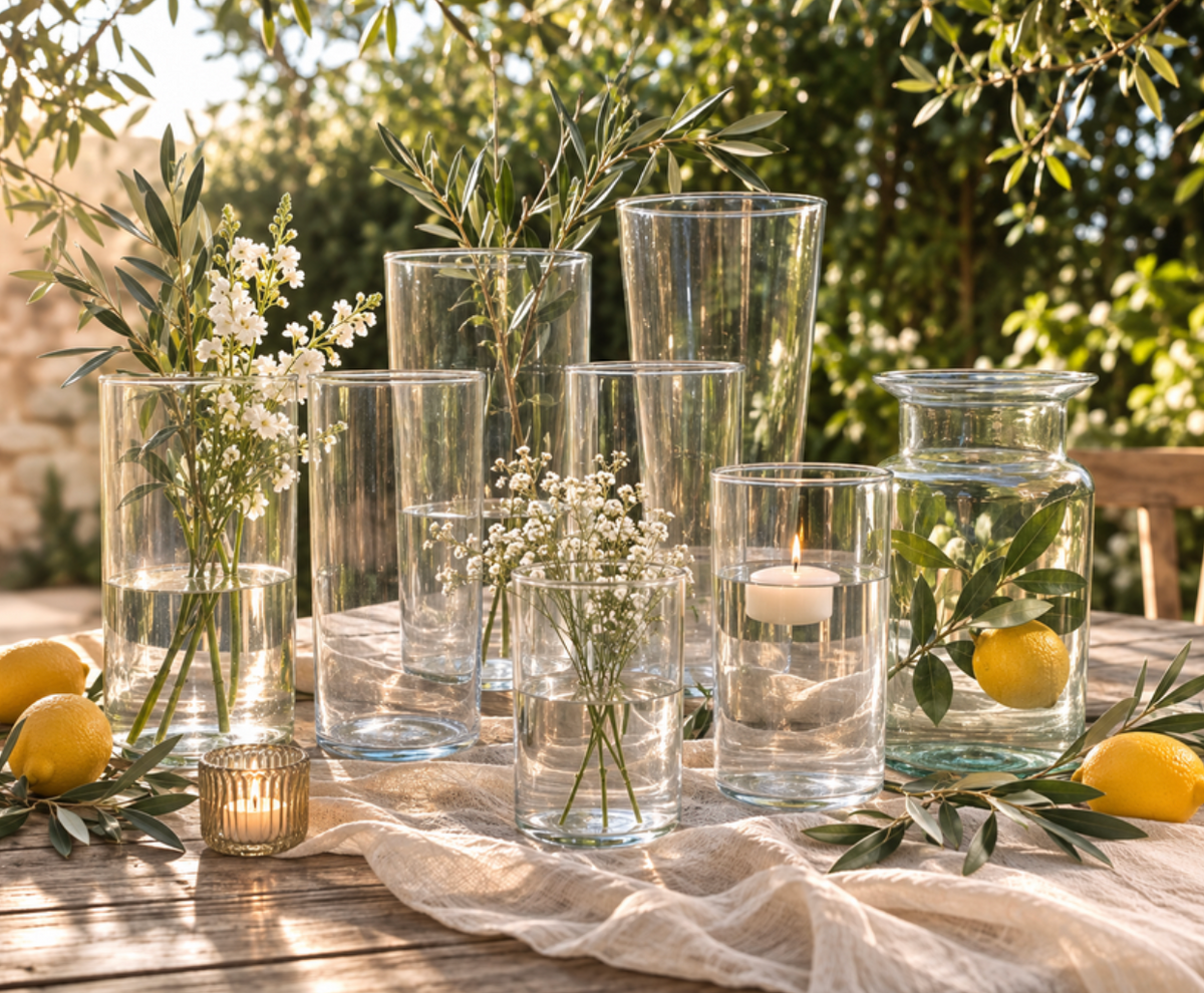 Vase transparent en verre H20cm — Location